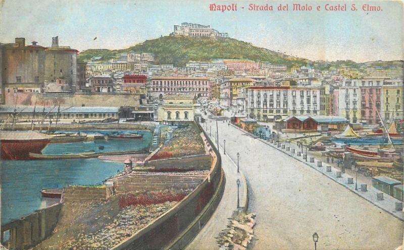 Italy Naples strada del Molo e Castel S. Elmo castle Napoli Italia