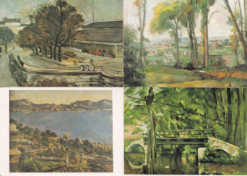 Paul Cezanne Bridge at Mennecy Bay Of Marseilles 4x Landscape Painting Postca...