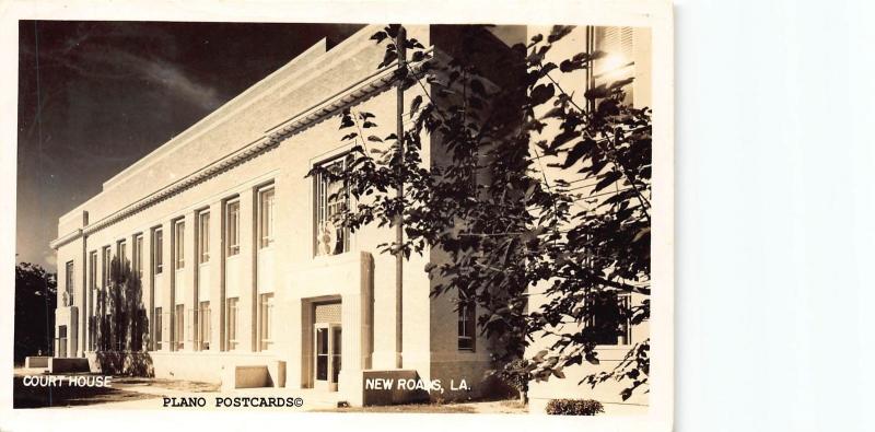 NEW ROADS, LOUISIANA COURT HOUSE RPPC REAL PHOTO POSTCARD