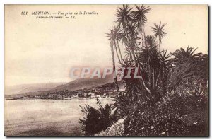 Old Postcard Menton View from the Italian Frontiere Franco