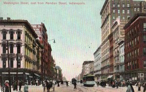 13023 Trolley Car on Washington Street, Indianapolis, Indiana 1906