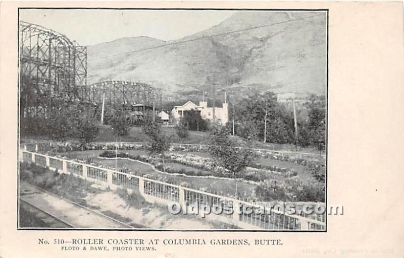 Butte, Montana, MT, USA Postcard Roller Coaster at Columbia Gardens Unused