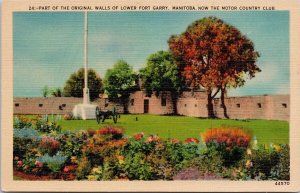 Lower Fort Garry Manitoba MB now Motor Country Club Vintage Linen Postcard H41