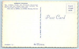 WINNIPEG, MANITOBA Canada~ Provincial Government NORQUAY BUILDING 1950s Postcard