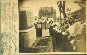 RPPC Cornerstone Laying Cathedral Basilica St Louis Real Photo Postcard 1908