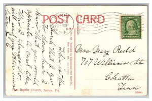 Tampa Fla. Florida First Baptist Church Postcard c1909 Postcard