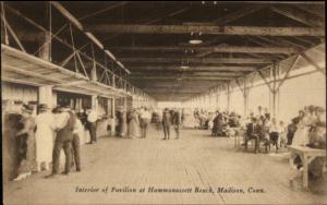 Madison CT Hammonassett Beach Pavilion Interior c1915 Postcard