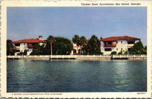 Vtg Sea Island Georgia GA Cloister Hotel Apartments 1940s Postcard