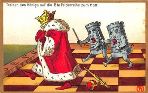 Artist Robert G Schmidt German Chess Game Triben des Konigs Karte Postcard