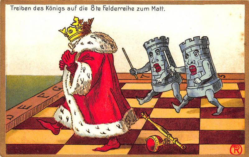 Artist Robert G Schmidt German Chess Game Triben des Konigs Karte Postcard