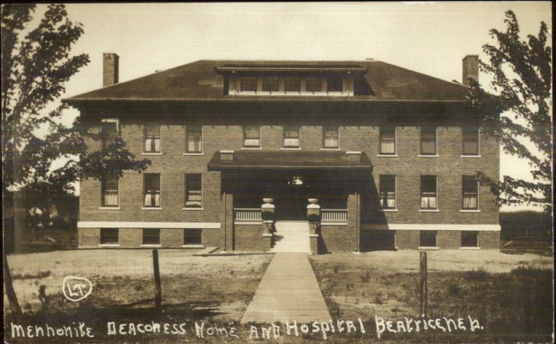 Beatrice NE Mennonite Deaconess Hospital c1910 Real Photo Postcard