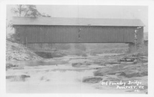 J75/ Poultney Vermont RPPC Postcard c1950s Covered Bridge 179