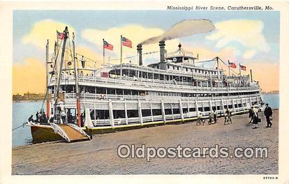 Mississippi River Scene Caruthersville, MO USA Ship Postcard Post Card Caruth...