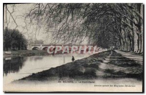 Old Postcard Beziers Canal Bridge