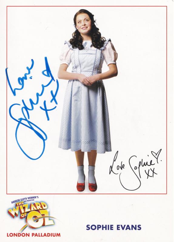 Sophie Evans The Wizard Of Oz Hand Signed Photo