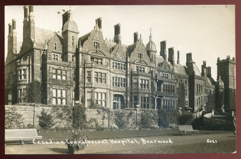 dc2058 - ENGLAND Bearwood 1910s Canadian Military Hospital. Real Photo Postcard