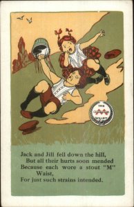 Minneapolis Knitting Works Nursery Rhyme Series Postcard JACK & JILL 