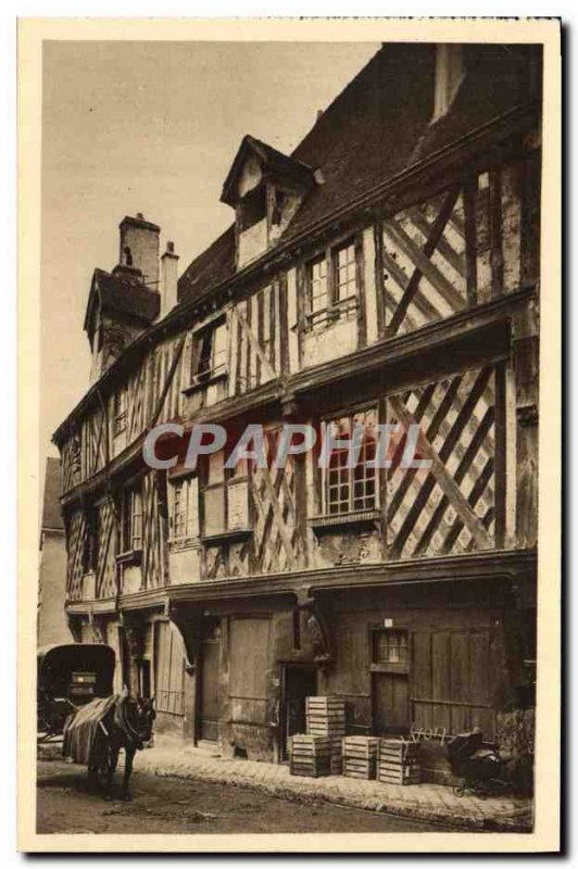 Old Postcard Chartres The Salmon House Horse