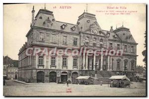 Old Postcard Autun Hotel De Ville, built in 1832