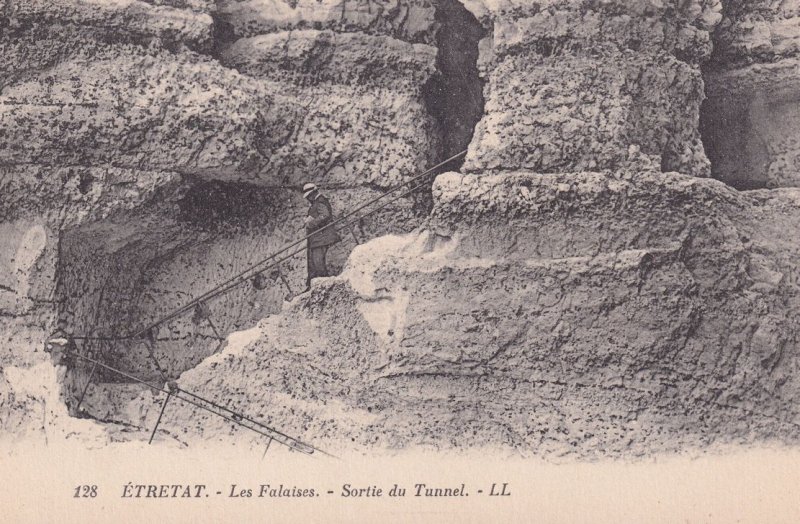 Etretat Les Falaises Sortie Du Tunnel Old French Postcard