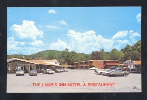 LAKE CITY TENNESSEE THE LAMB'S INN MOTEL RESTAURANT OLD CARS VINTAGE POSTCARD