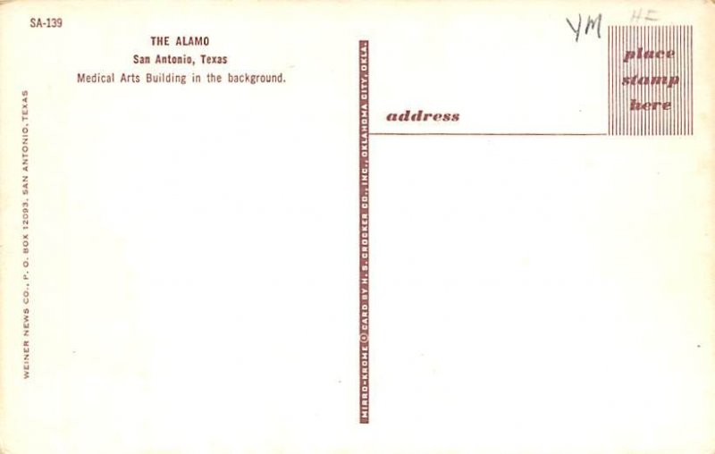 The Alamo - San Antonio, Texas TX  