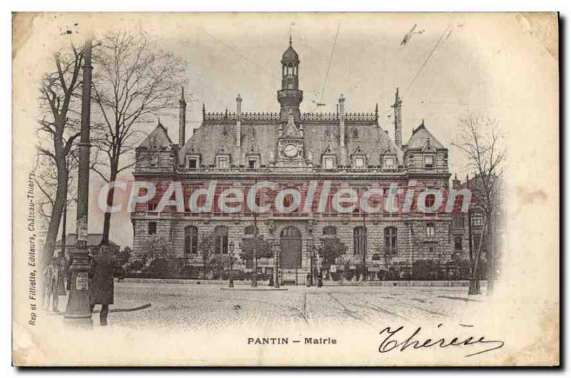 Postcard Old City Hall Pantin