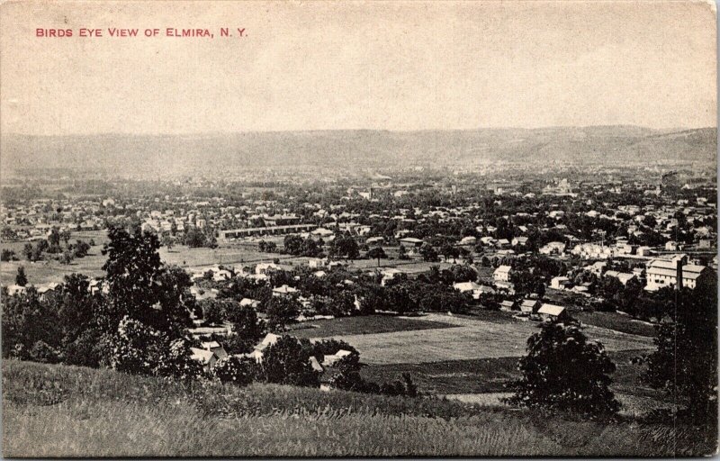 Postcard Birds Eye View of Elmira, New York~2609 