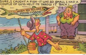 Exaggeration Fishing Comic Postcard , 30-40s : #16