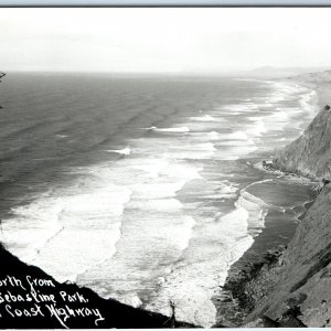 c1950s Oregon Coast RPPC Cape Sebastian Park Highway OCH Real Photo Ocean A164