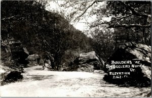 RPPC Boulders at Smugglers Notch VT Vintage Postcard J35