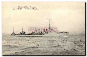 Old Postcard Boat War Marine Militaire Francaise Faulx Torpedo of Wing