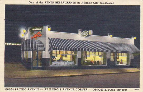 Kents Restaurant Midtown Pacific Avenue Atlantic City New Jersey Curteich