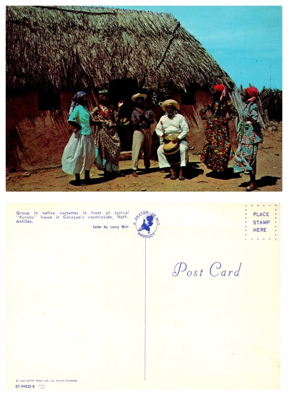 Native in front of the Kunku house, Netherland Antilles