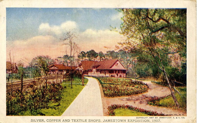 VA - Jamestown. Jamestown Exposition, 1907. Silver, Copper and Textile Shops