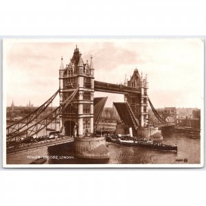 Postcard Tower Bridge London 1932 Real Photo Valentine's