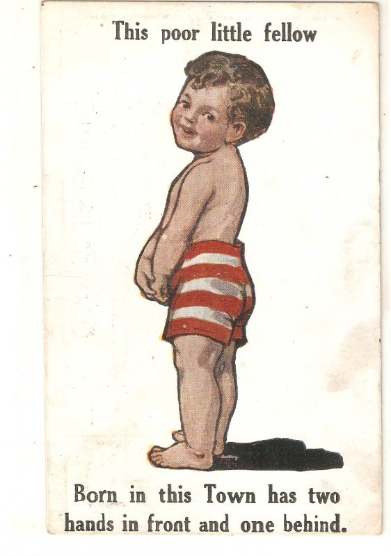 Comic boy. This poor littñle fellow... Humorousvintage English postcard