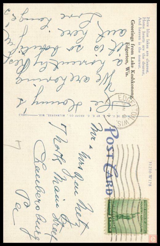 Greetings from lake Koshkonong, Edgerton, WI