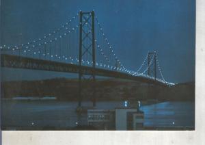 Postal 014110: Vista nocturna del puente sobre el Tajo en Lisboa, Portugal