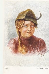Von Isa Jechi. GirlGretl Old vintage antique German postcard