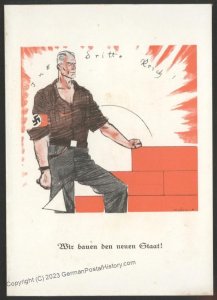 3rd Reich 1931 SA We're Building The New State Brick Wall Propaganda 110493