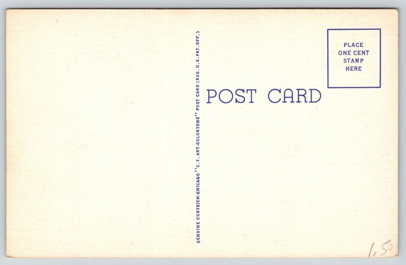 Corpus Christi Texas~US Naval Air Station~Chapel~Steeple~Sunset~Linen Postcard