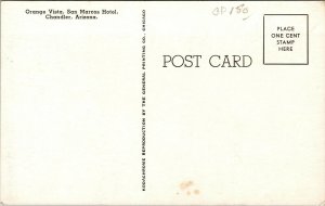 Vtg Chandler Arizona AZ Orange Vista San Marcos Hotel Chroe Postcard
