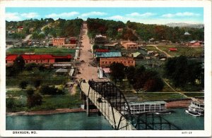 Linen Postcard Overview of a Street Scene in Branson, Missouri~2805