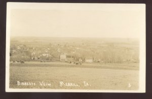 RPPC MERRILL IOWA BIRDSEYE VIEW VINTAGE REAL PHOTO POSTCARD CAROLL POST CARD