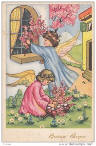 Easter Greetings, Buona Pasqua, Angels Fixing The Flowers, 1910-1920s