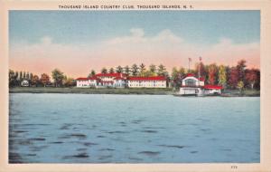 THOUSAND ISLANDS NEW YORK~COUNTRY CLUB-WATERFRONT & BOAT HOUSE POSTCARD 