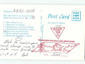 Pre-1980 RADIO CARD - CB HAM OR QSL Chattanooga Tennessee TN AH2779