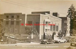 WA, Spokane, Washington, RPPC, Sacred Heart Nurses Home, 50s Cars, Photo No V30