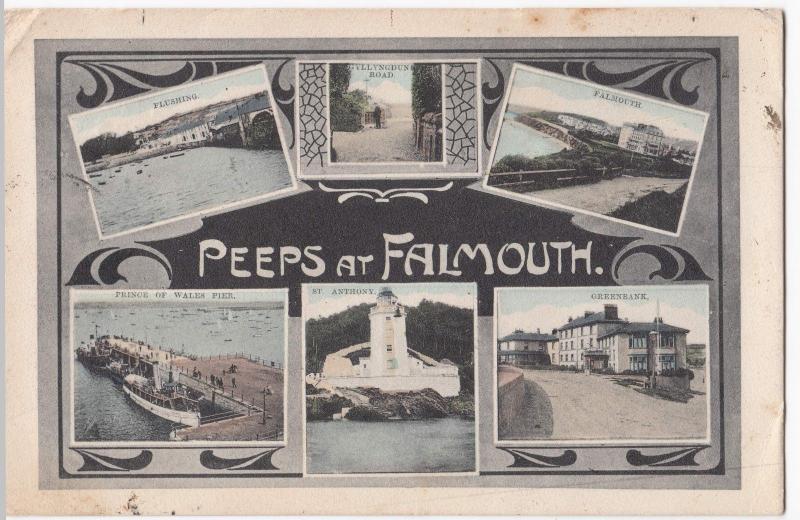 Cornwall; Peeps Of Falmouth Multiview PPC By Argall, 1904 PMK